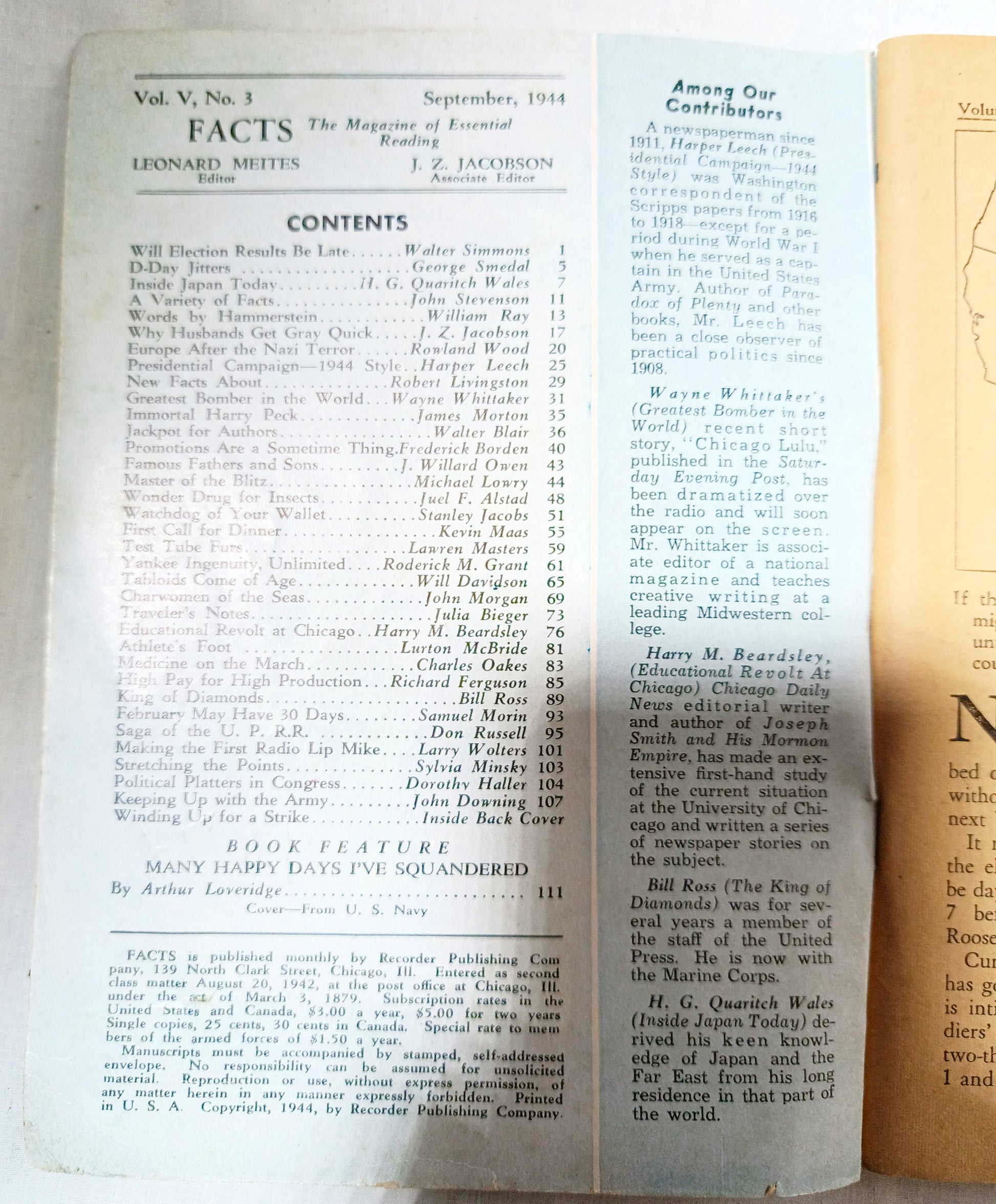 Facts - The Magazine Of Essential Reading September 1944 WW2 D-Day - Tuliptuff