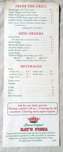 Famous Original Ray's Pizza 250 E Houston NYC Takeout Menu 1998 - TulipStuff