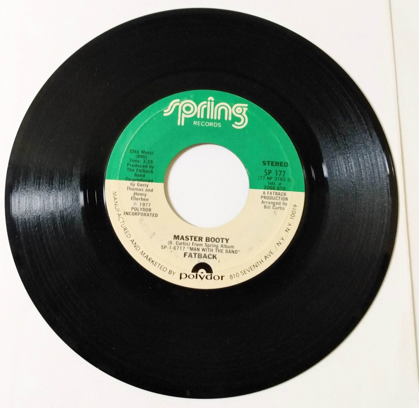 Fatback Master Booty / Zodiac Man Disco Funk 7" Vinyl 1977 - TulipStuff