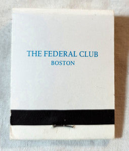 The Federal Club Boston Massachusetts Matchbook Early 1980's - TulipStuff