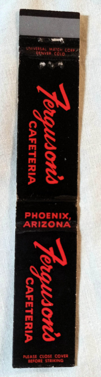 Ferguson's Cafeteria Phoenix Arizona Matchbook Cover Early 1960's  TulipStuff