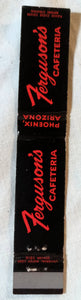 Ferguson's Cafeteria Phoenix Arizona Matchbook Cover Early 1960's  TulipStuff