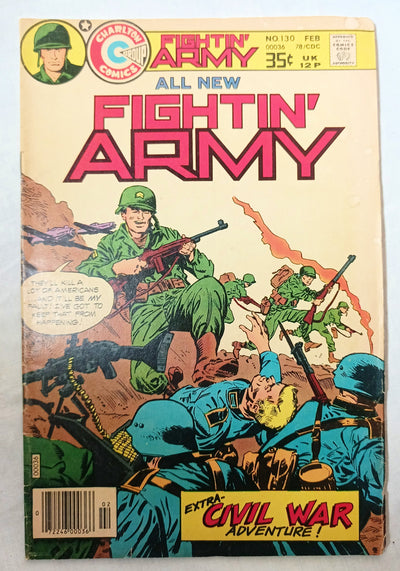 Fightin' Army 130 February 1978 Charlton Comics Civil War Man Of Peace - TulipStuff