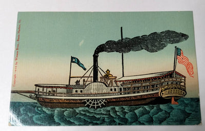 Vermont I - First Steamboat On Lake Champlain 1910's Postcard - TulipStuff