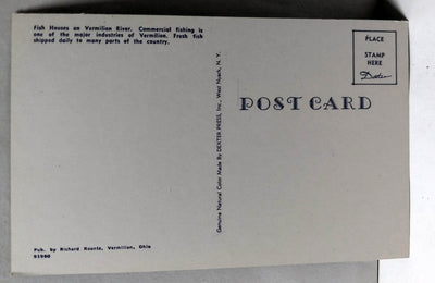 Fish Houses On The Vermilion River Ohio 1950's Postcard - TulipStuff