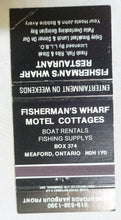 Load image into Gallery viewer, Fisherman&#39;s Wharf Motel Cottages Restaurant Meaford ON Matchbook 1970&#39;s - TulipStuff

