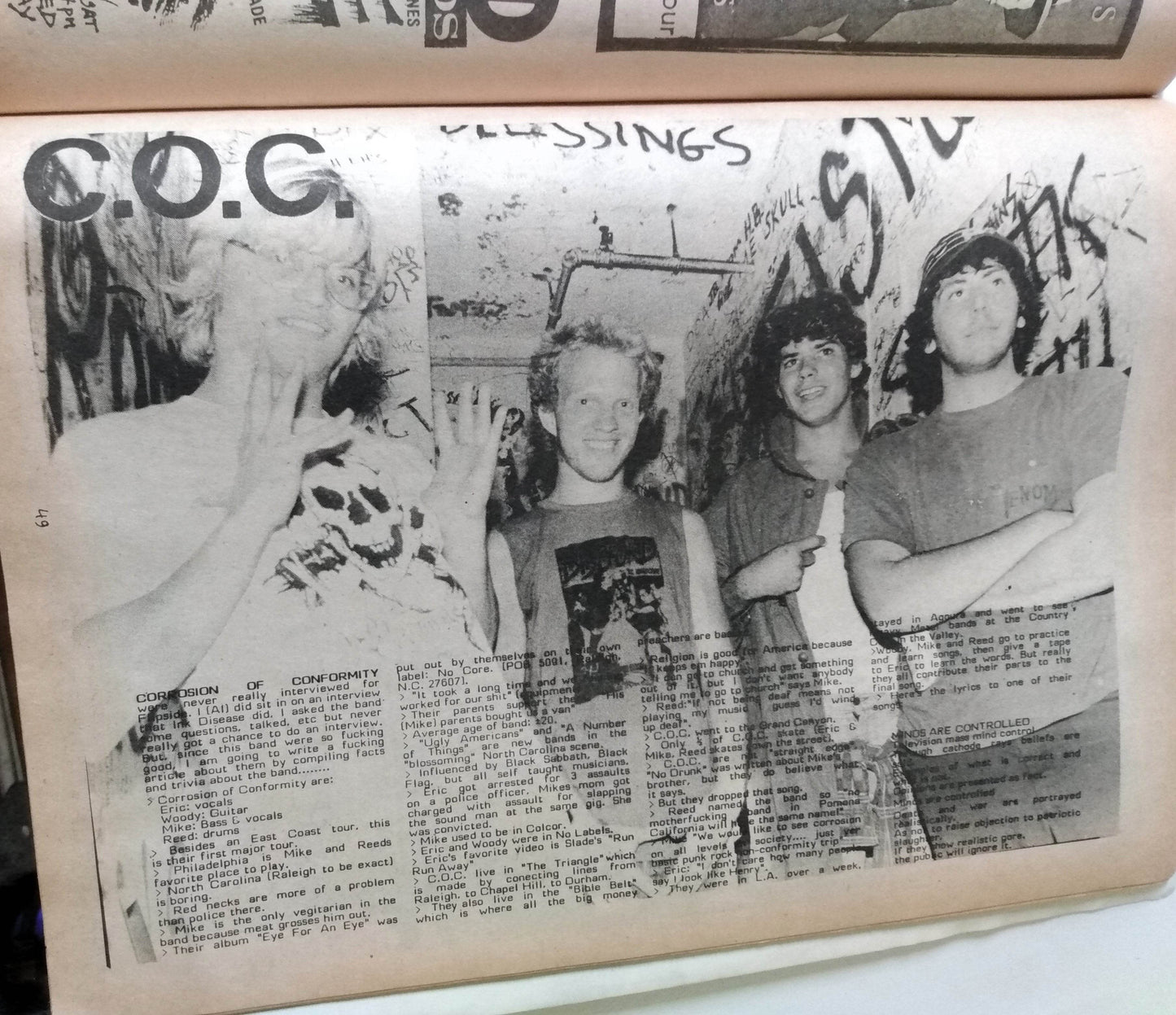 Flipside Issue #43 1984 Punk Fanzine Exploited Bad Religion C.O.C. Kraut - TulipStuff