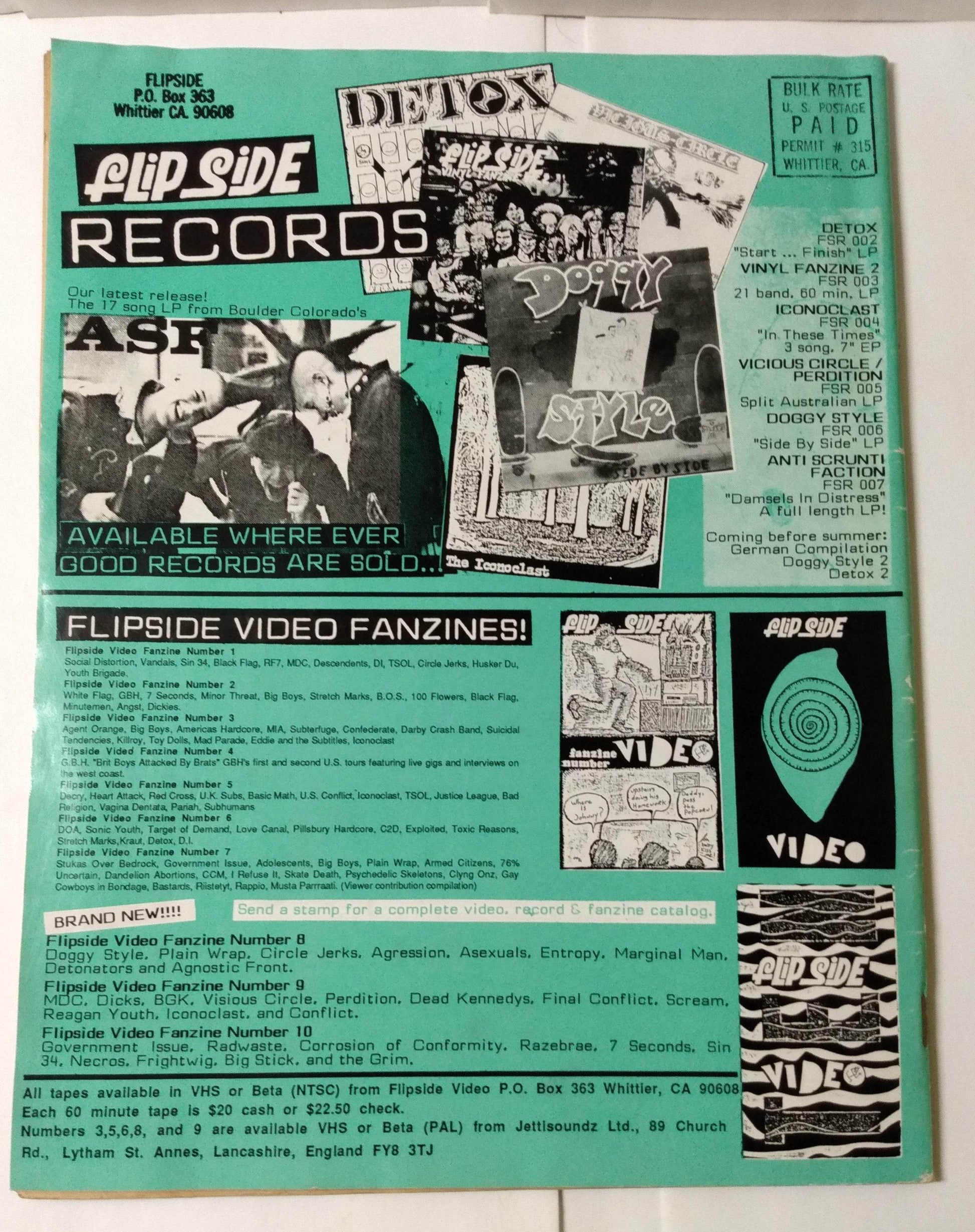 Flipside Issue #48 Spring 1986 Punk Fanzine Descendents Fear Scream Necros - TulipStuff