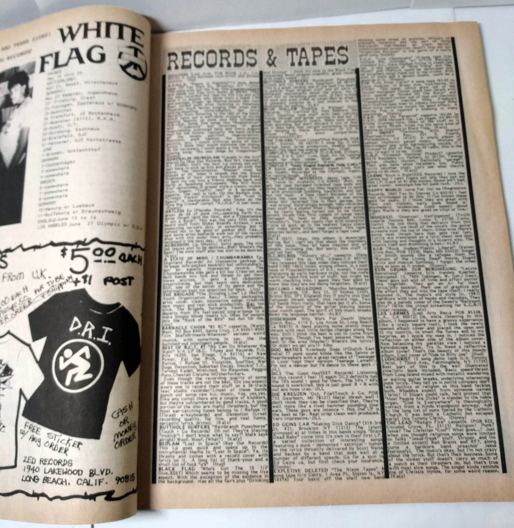 Flipside Issue #49 Summer 1986 Punk Fanzine Youth Brigade MIA Rank and File - TulipStuff