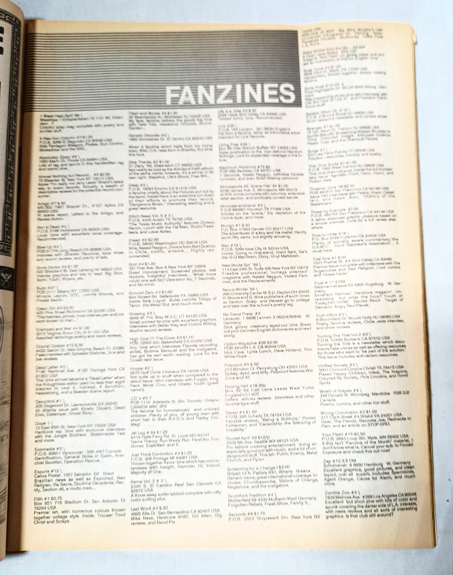 Flipside Issue #60 Summer 1989 Punk Fanzine Dickies NoFX Agnostic Front - TulipStuff