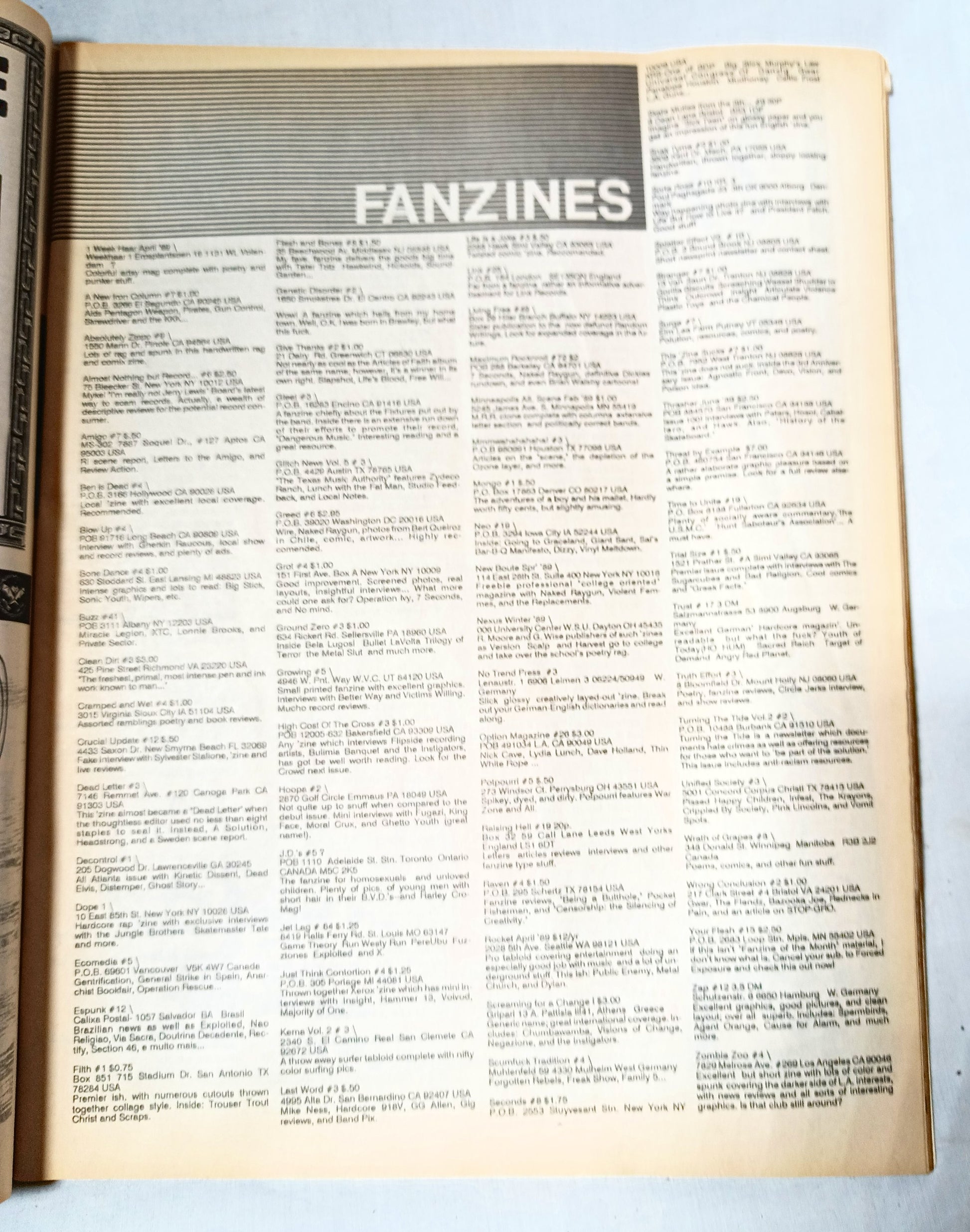 Flipside Issue #60 Summer 1989 Punk Fanzine Dickies NoFX Agnostic Front - TulipStuff