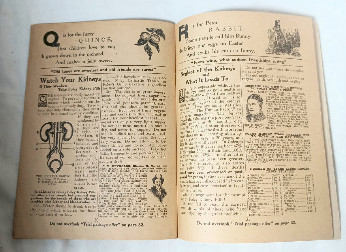 Foley's Family Almanac And Health Book Patent Medicine 1917 - TulipStuff
