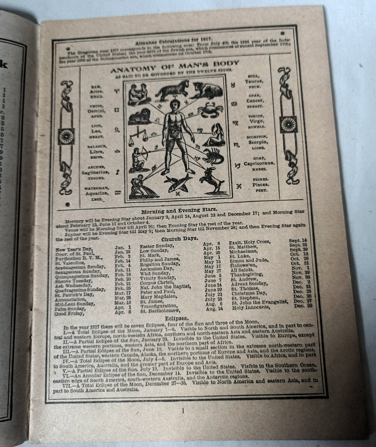 Foley's Family Almanac And Health Book Patent Medicine 1917 - TulipStuff
