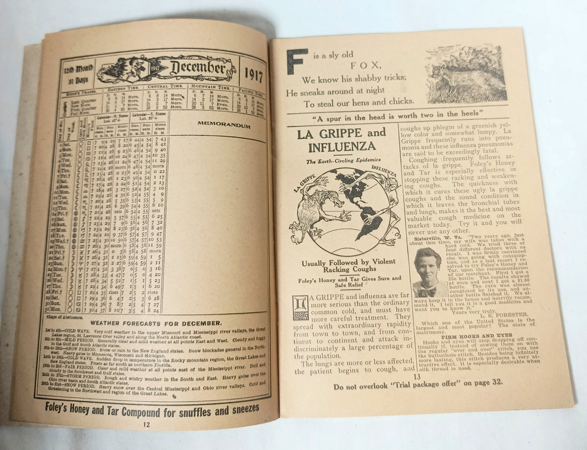 Foley's Family Almanac And Health Book Patent Medicine 1917 - TulipStuff