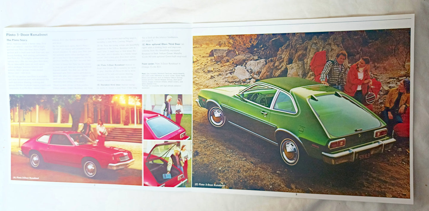Ford Pinto 1977 Dealer Sales Brochure Pony Runabout Sedan Wagon - TulipStuff