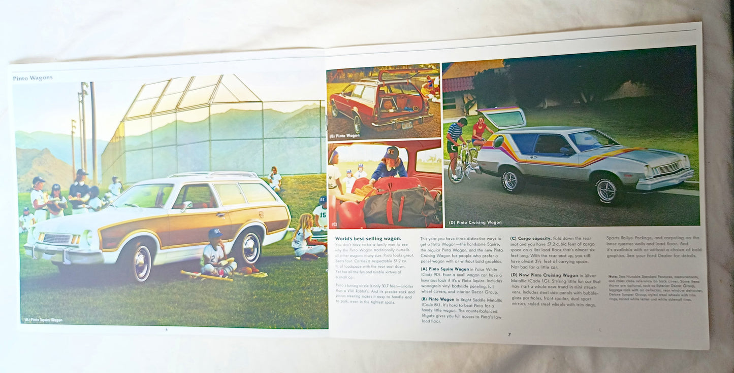 Ford Pinto 1977 Dealer Sales Brochure Pony Runabout Sedan Wagon - TulipStuff