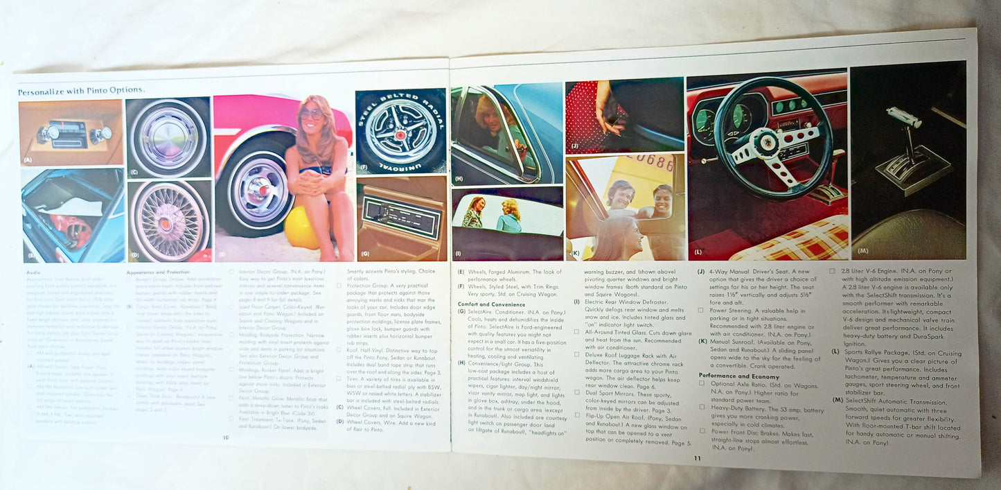 Ford Pinto 1977 Dealer Sales Brochure Pony Runabout Sedan Wagon - TulipStuff