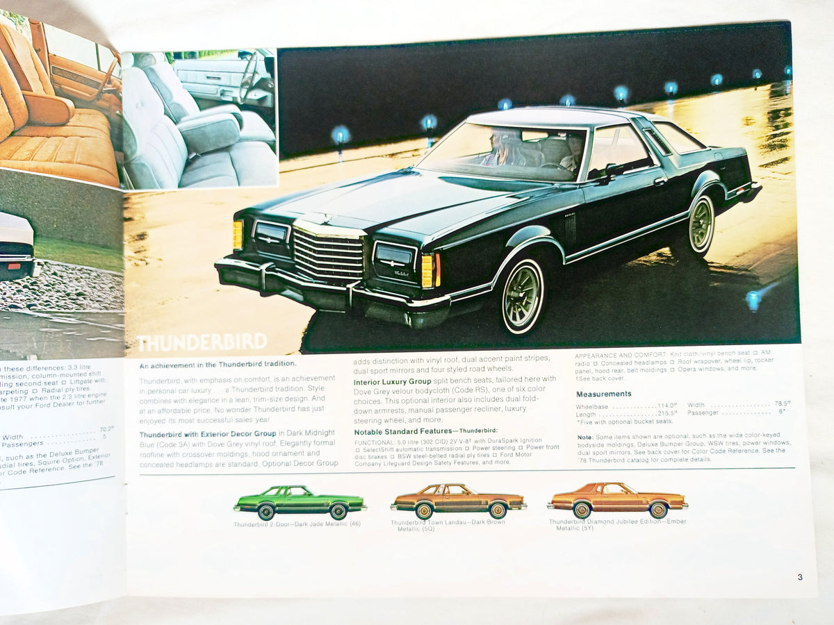 Ford 1978 Full Line Dealer Sales Brochure Pinto LTD Mustang II T-Bird - TulipStuff