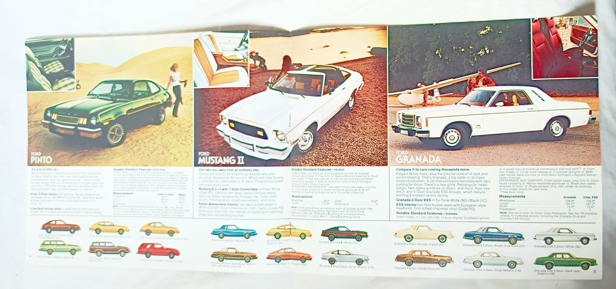 Ford 1978 Full Line Dealer Sales Brochure Pinto LTD Mustang II T-Bird - TulipStuff