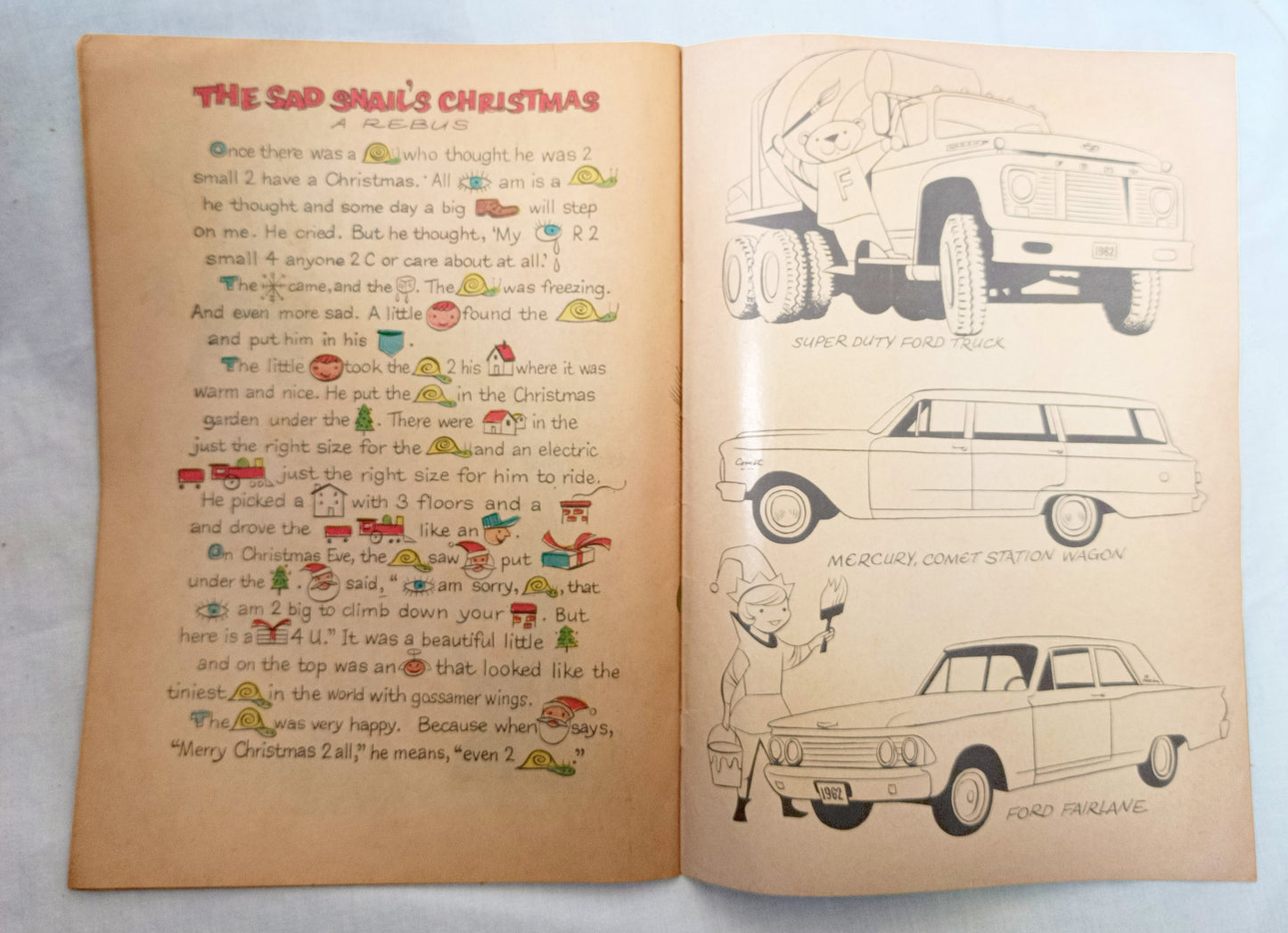 Christmas At The Ford Rotunda 1961 Children's Activity Booklet Dearborn MI  - Tulipstuff