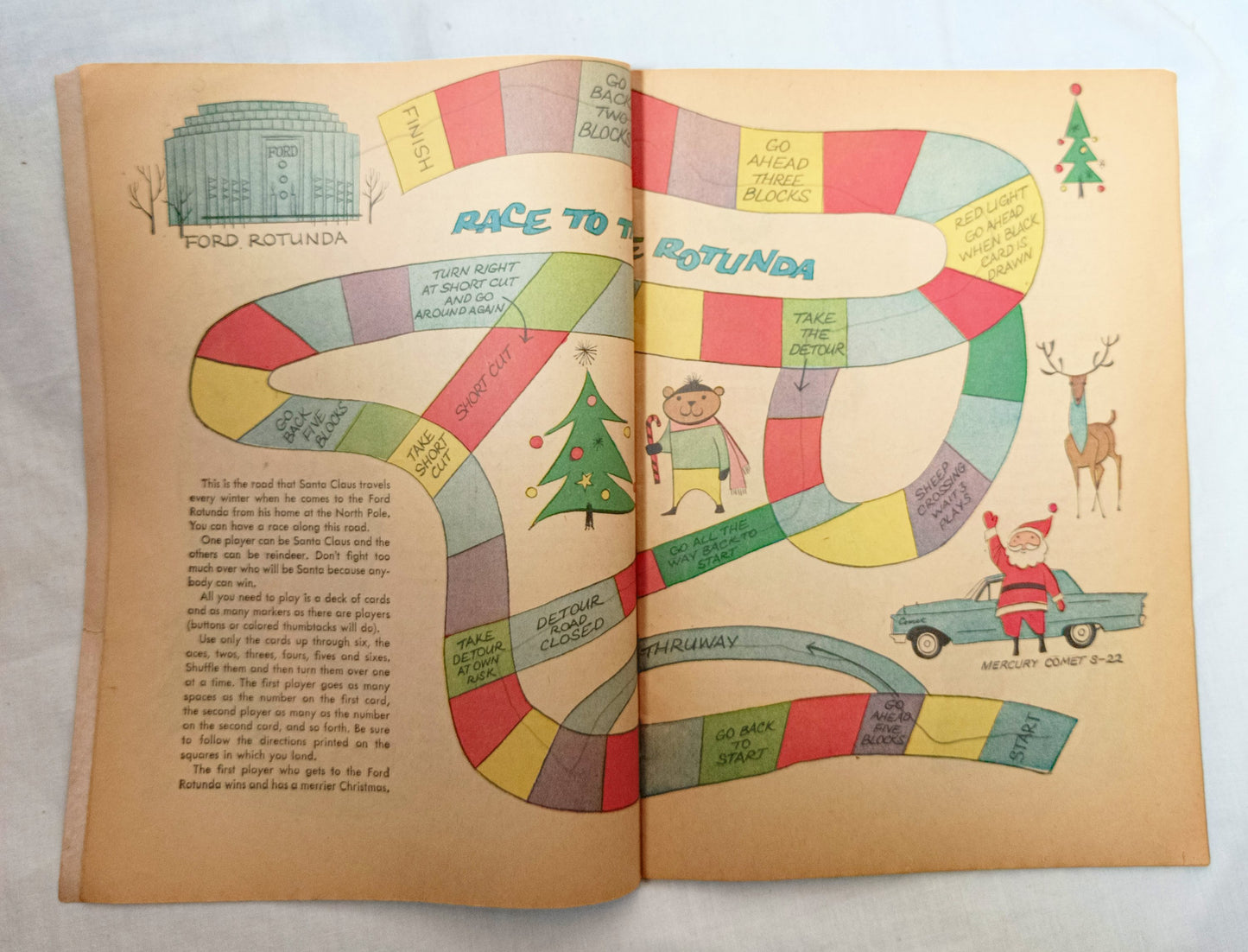 Christmas At The Ford Rotunda 1961 Children's Activity Booklet Dearborn MI  - Tulipstuff