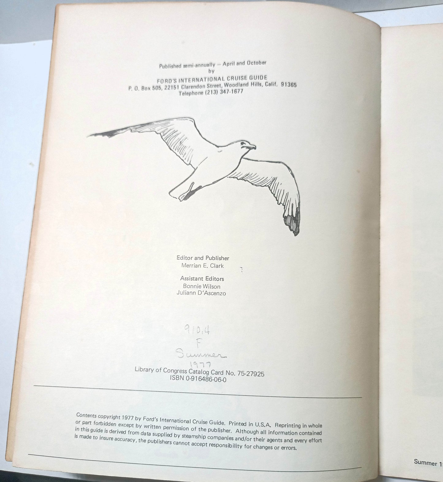 Ford's International Cruise Guide 14th Edition Summer 1977 Paperback - TulipStuff