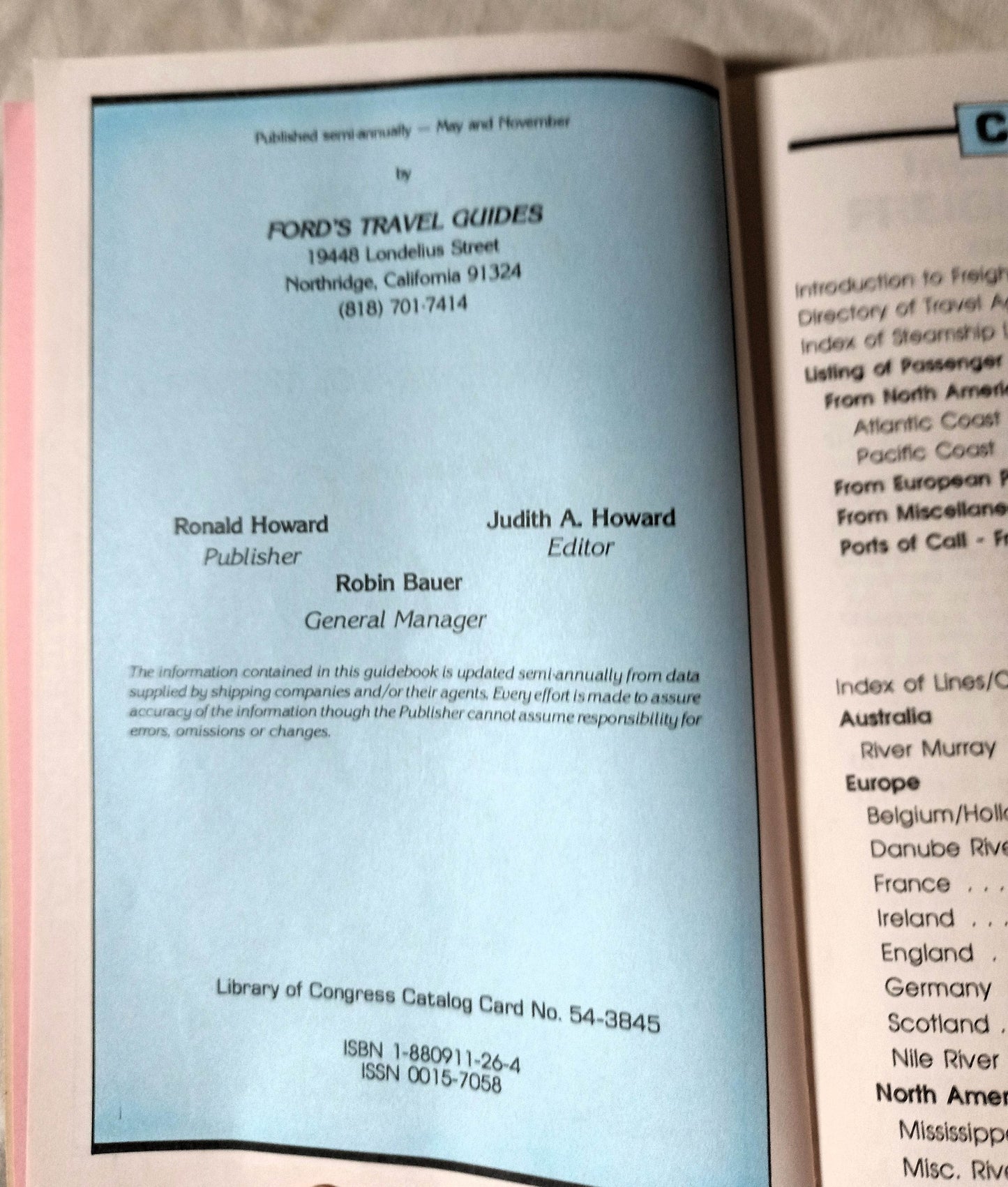 Ford's Freighter Travel Guide And Waterways Of The World Winter 95-96 - TulipStuff