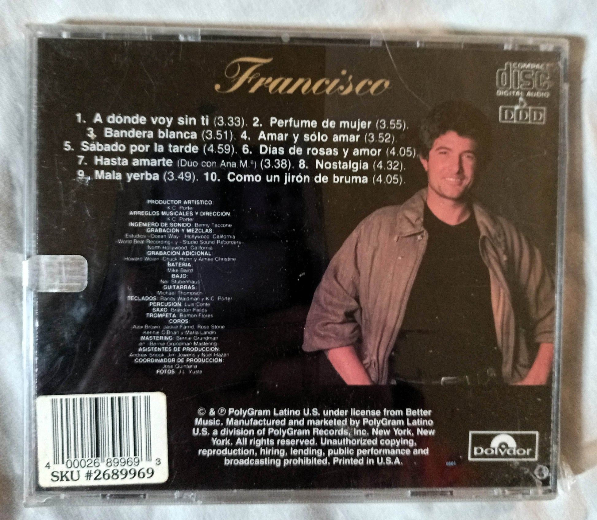 Francisco Bandera Blanca Latin Pop Album CD PolyGram Latino 1992 - TulipStuff