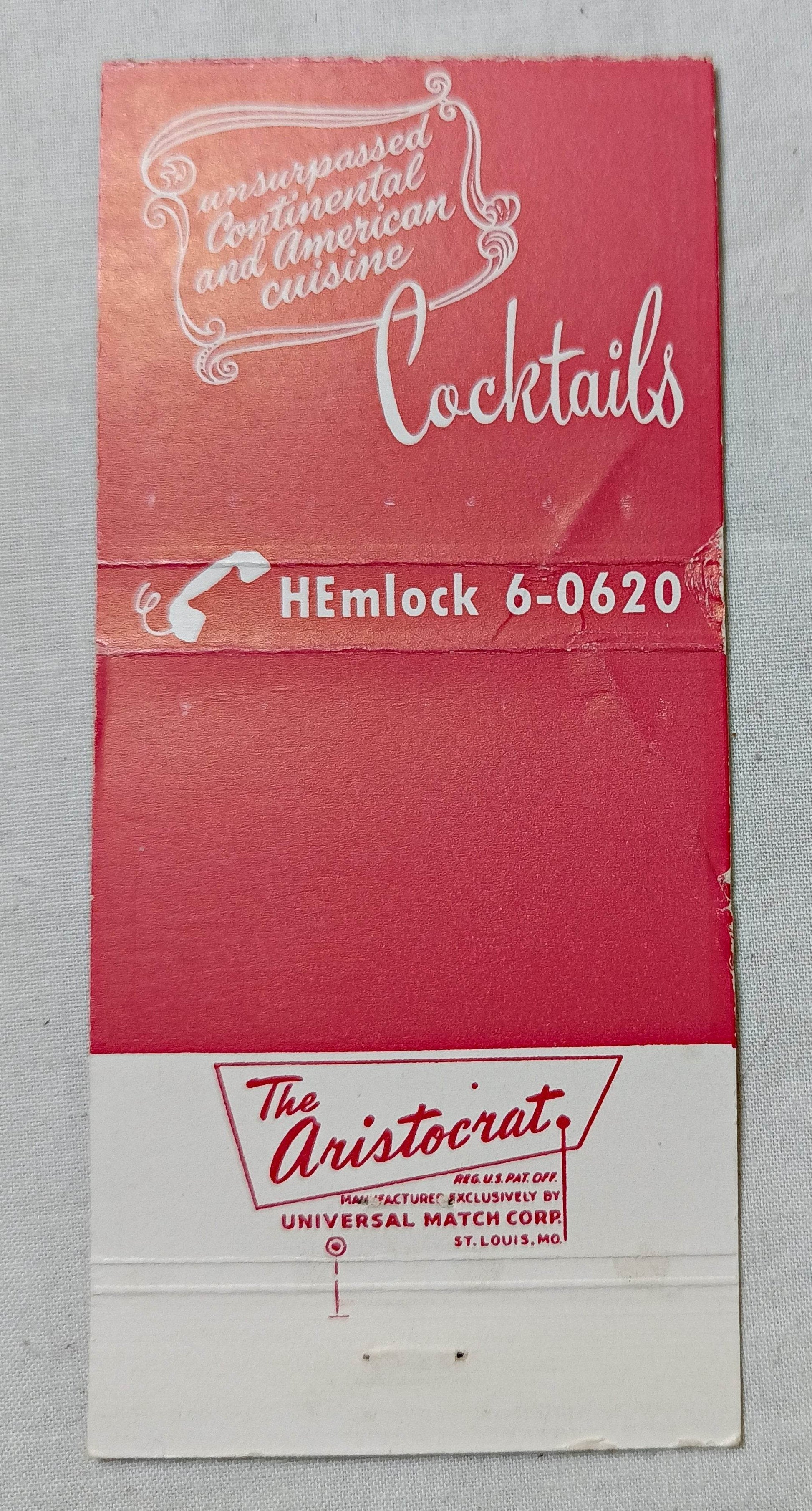 Francois Manhattan Restaurant Long Beach Matchbook Cover Late 1950's - TulipStuff