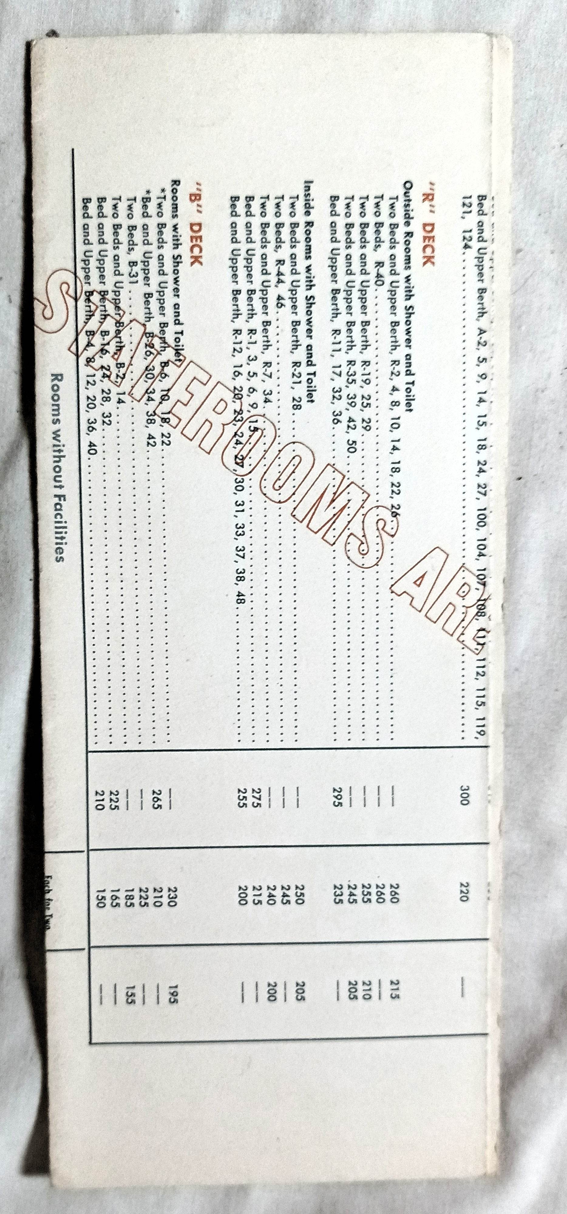 Cunard Line RMS Franconia 1967 6-Day Cruises To Bermuda Brochure - TulipStuff