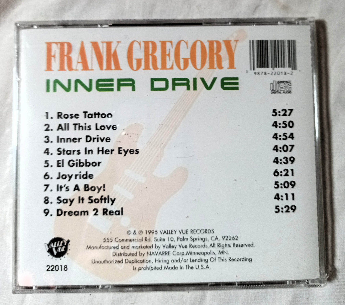 Frank Gregory Inner Drive Smooth Jazz Album CD Valley Vue 1995 - TulipStuff