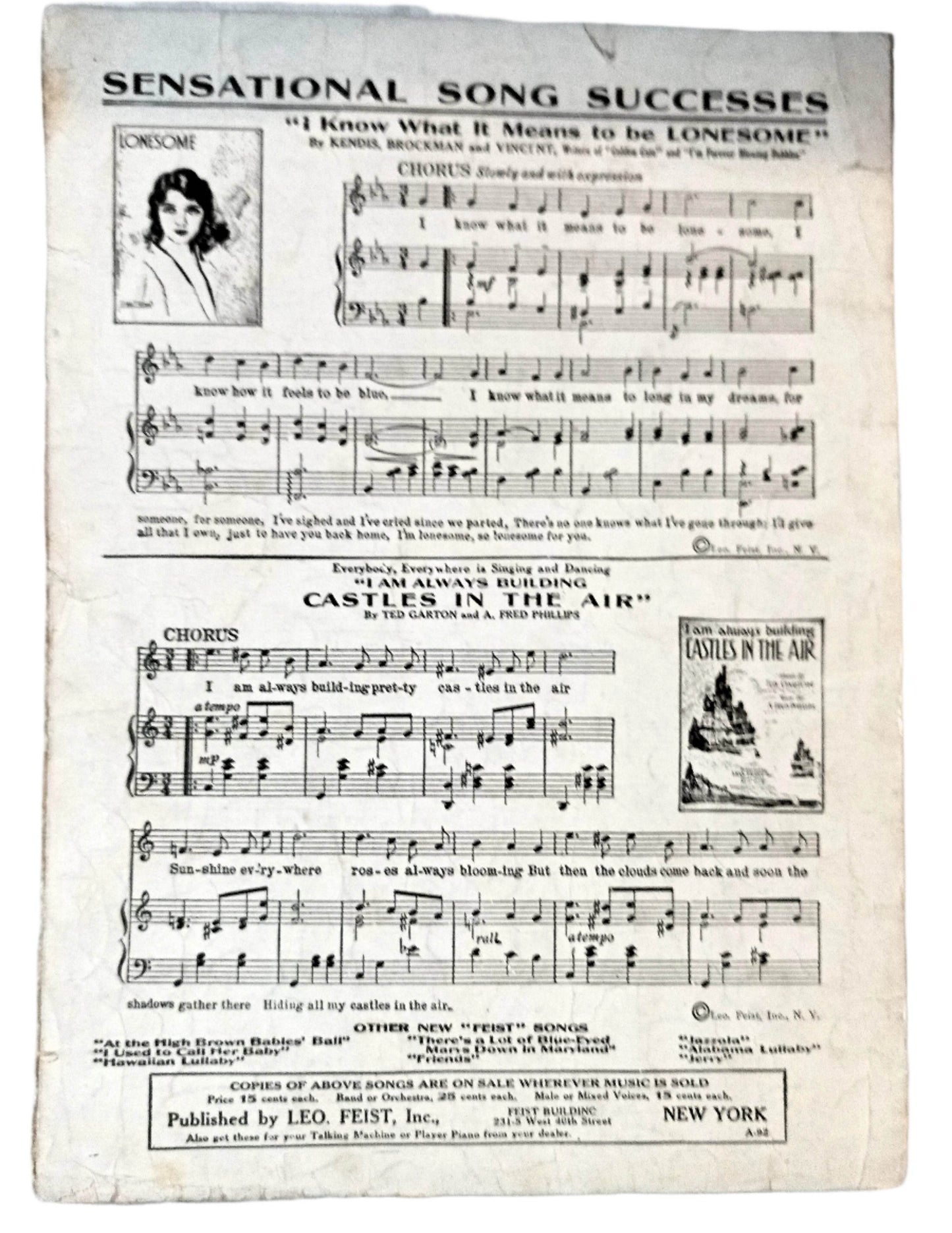 Freckles Nora Bayes Sheet Music 1919 Cliff Hess Milton Ager Howard Johnson - TulipStuff