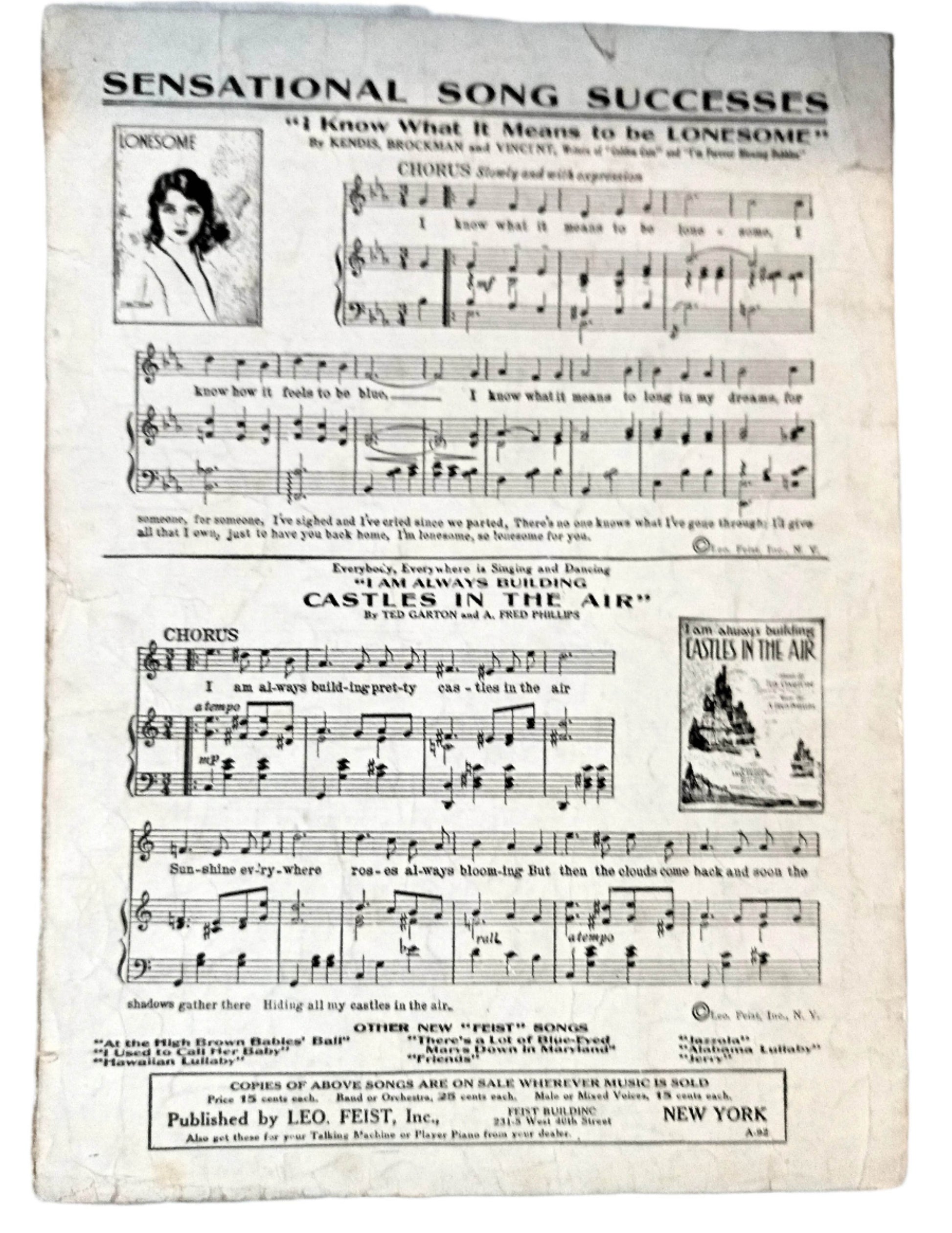 Freckles Nora Bayes Sheet Music 1919 Cliff Hess Milton Ager Howard Johnson - TulipStuff