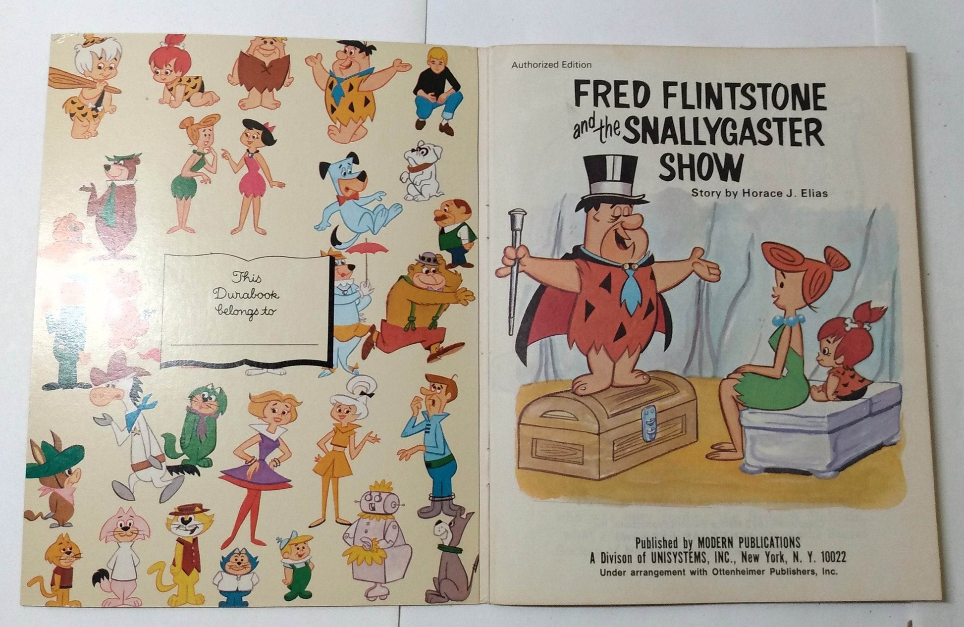 Fred Flintstone And The Snallygaster Show Hanna-Barbera Durabook 1972 - TulipStuff