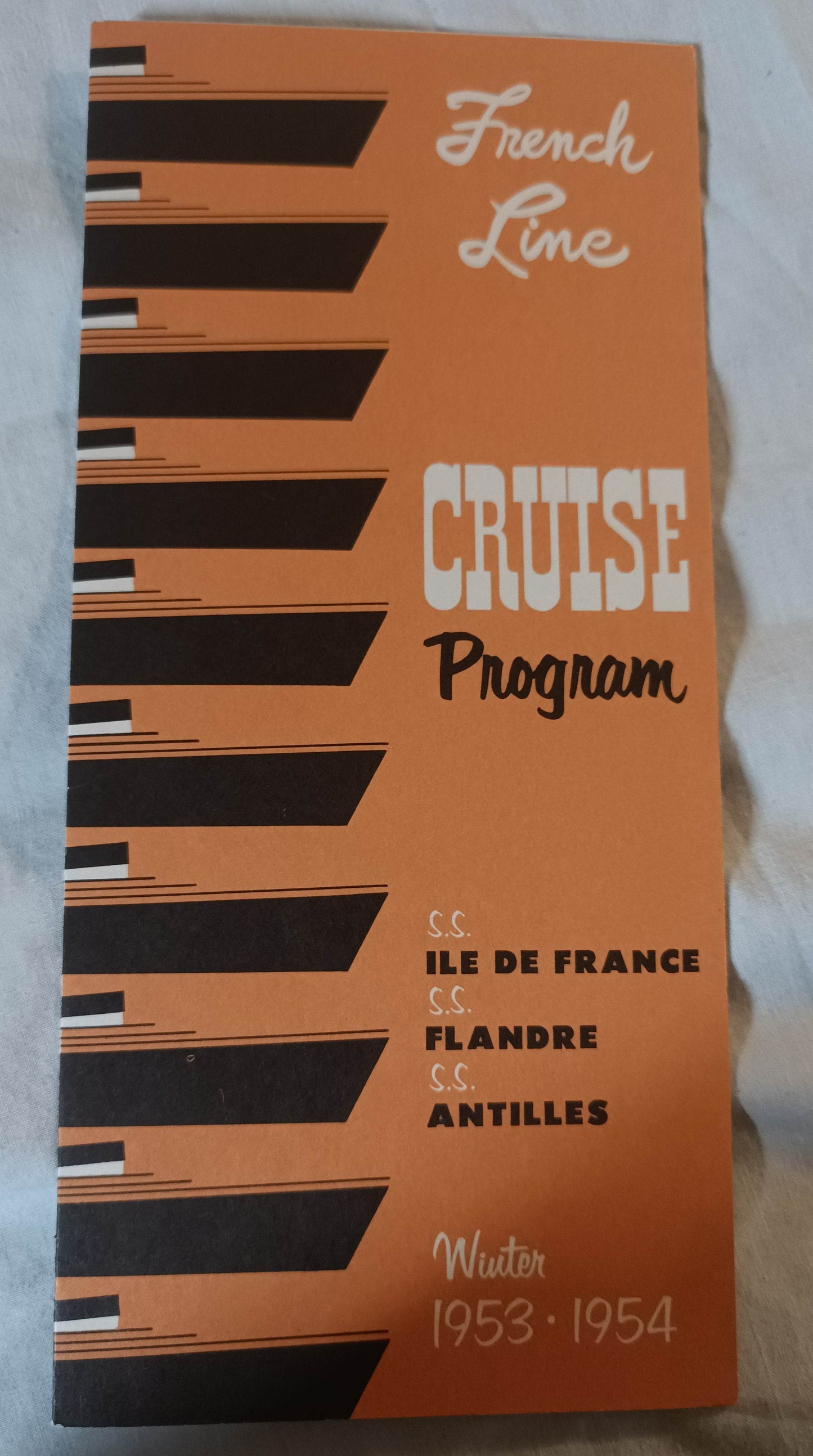 French Line Winter 1953-1954 Cruises Ile De France Flandres Antilles - TulipStuff