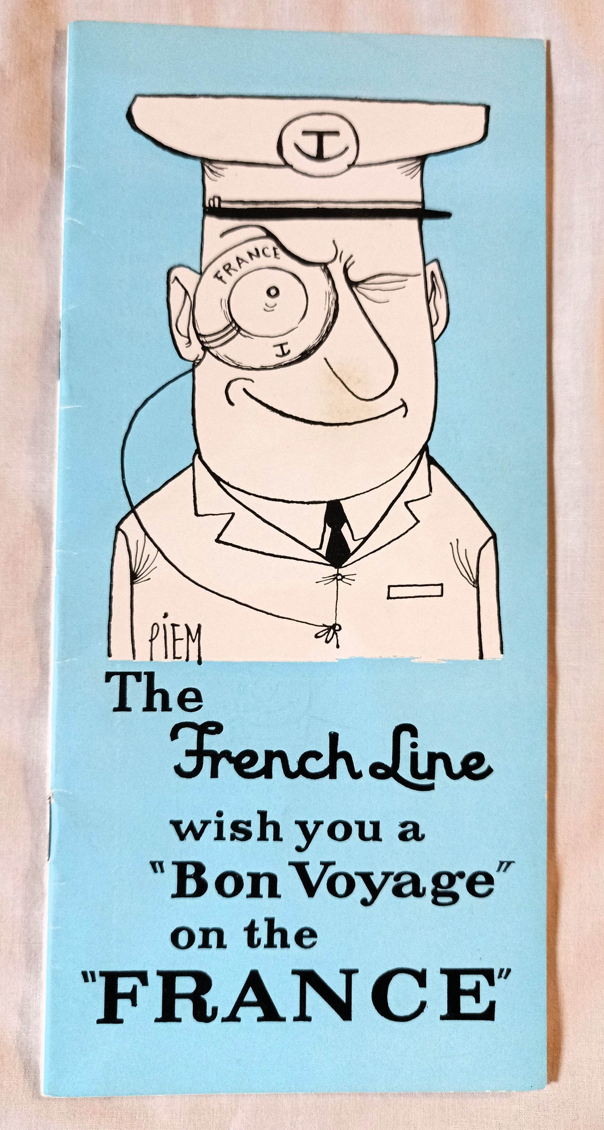 French Line ss France Bon Voyage Welcome Aboard Booklet 1962 - TulipStuff