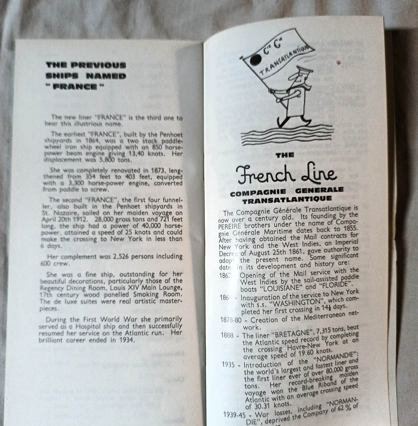 French Line ss France Bon Voyage Welcome Aboard Booklet 1962 - TulipStuff