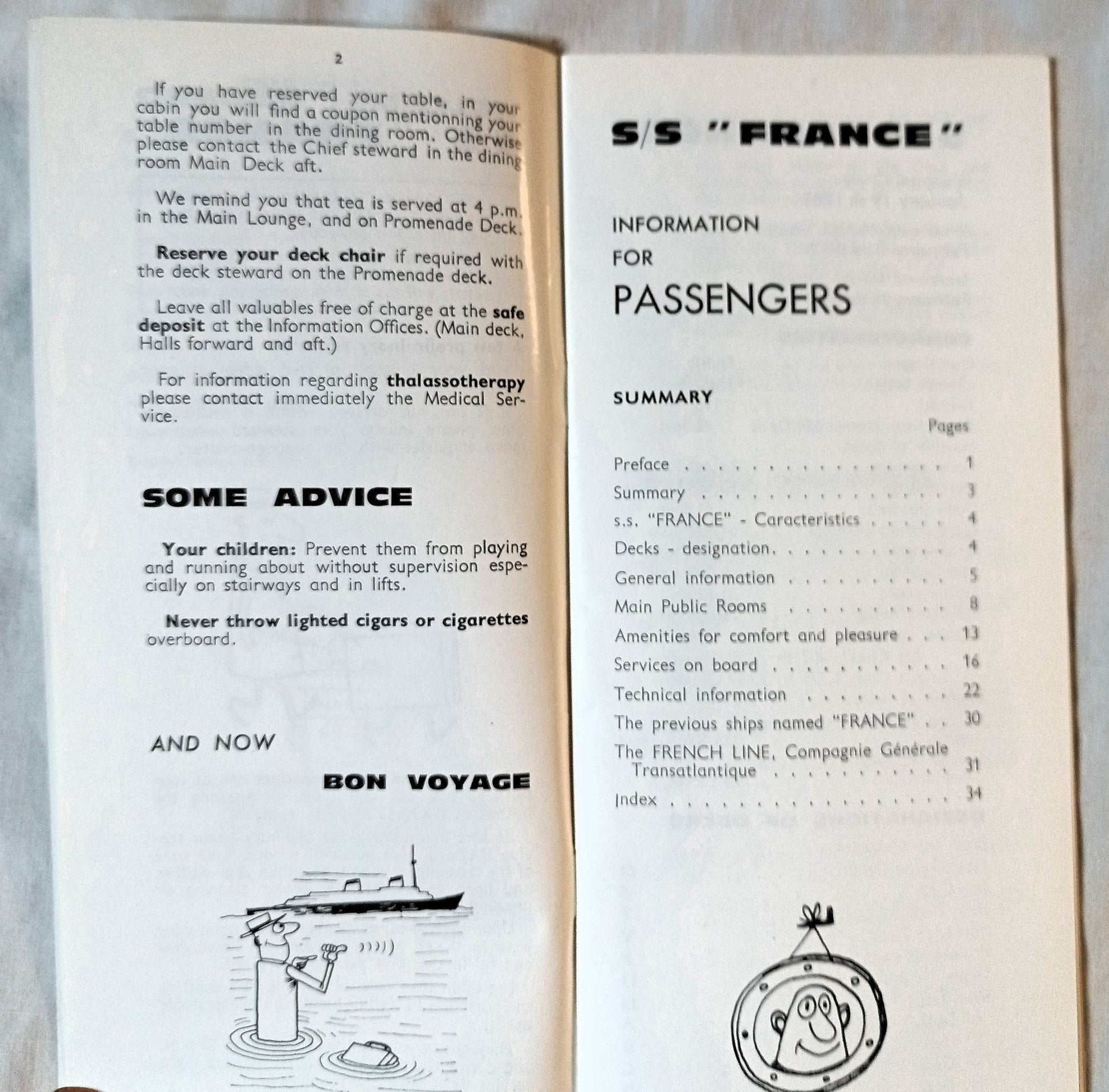 French Line ss France Bon Voyage Welcome Aboard Booklet 1962 - TulipStuff