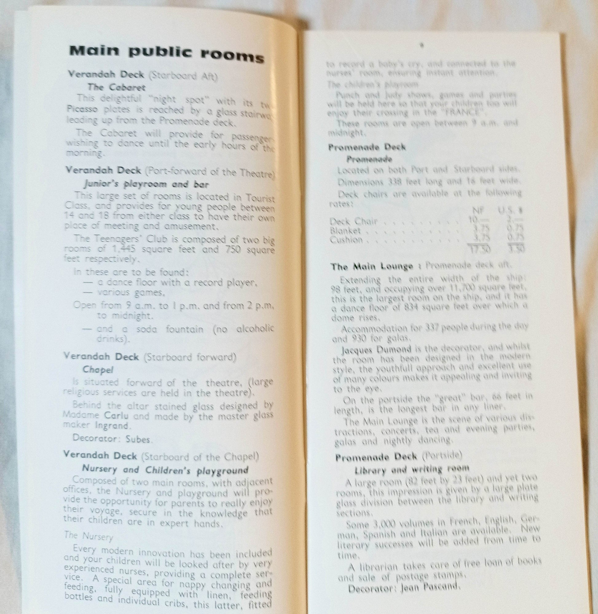 French Line ss France Bon Voyage Welcome Aboard Booklet 1962 - TulipStuff