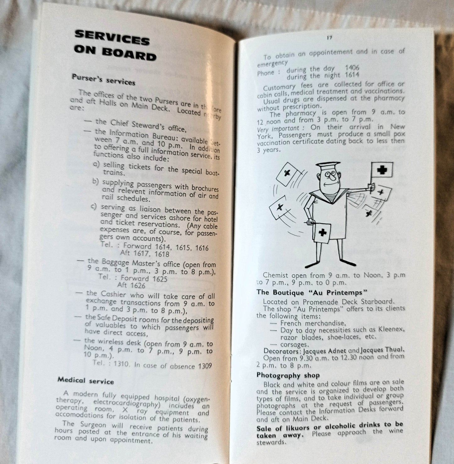 French Line ss France Bon Voyage Welcome Aboard Booklet 1962 - TulipStuff