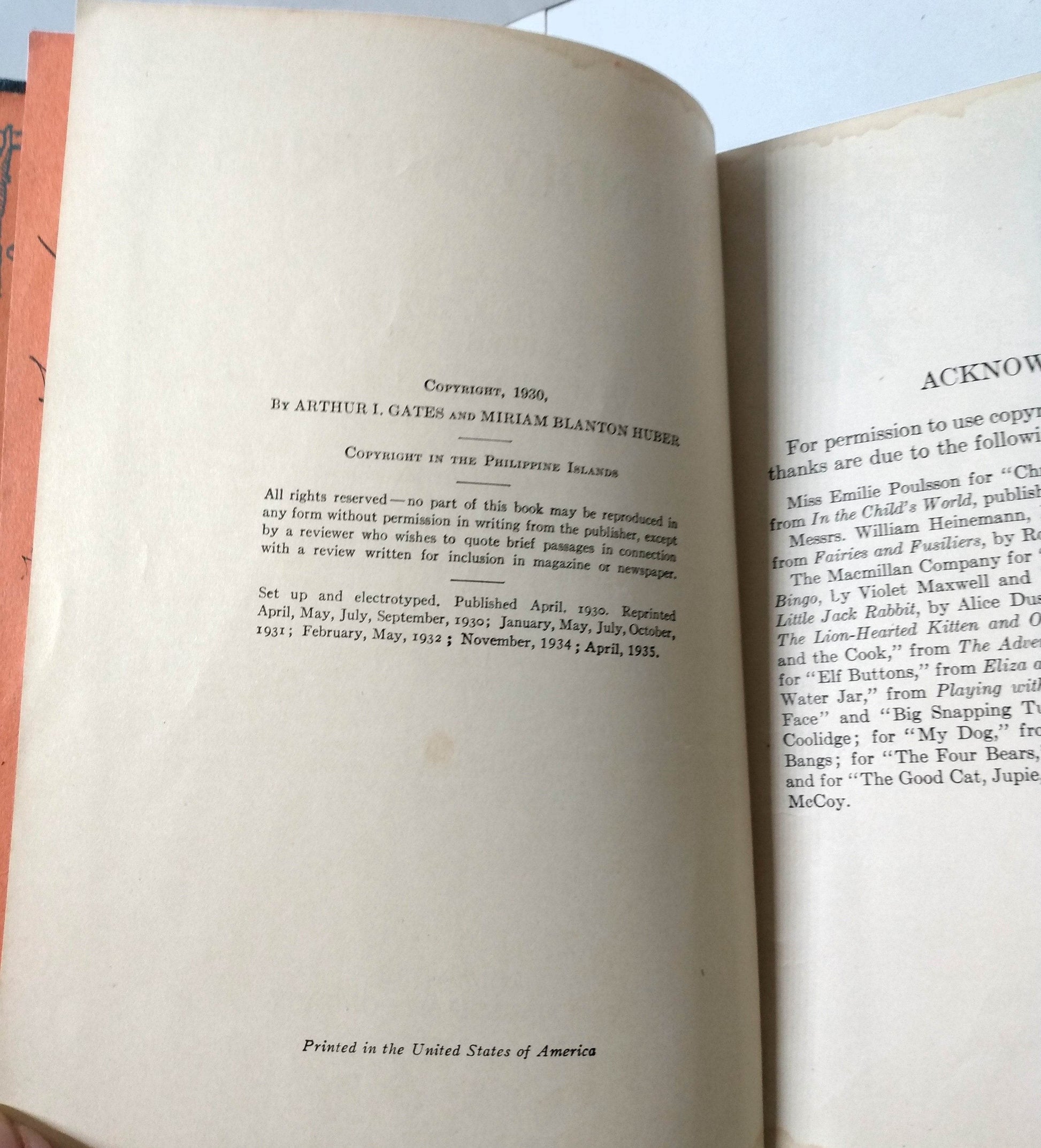 Friendly Stories The Work-Play Books Gates and Huber Hardcover 1935 - TulipStuff