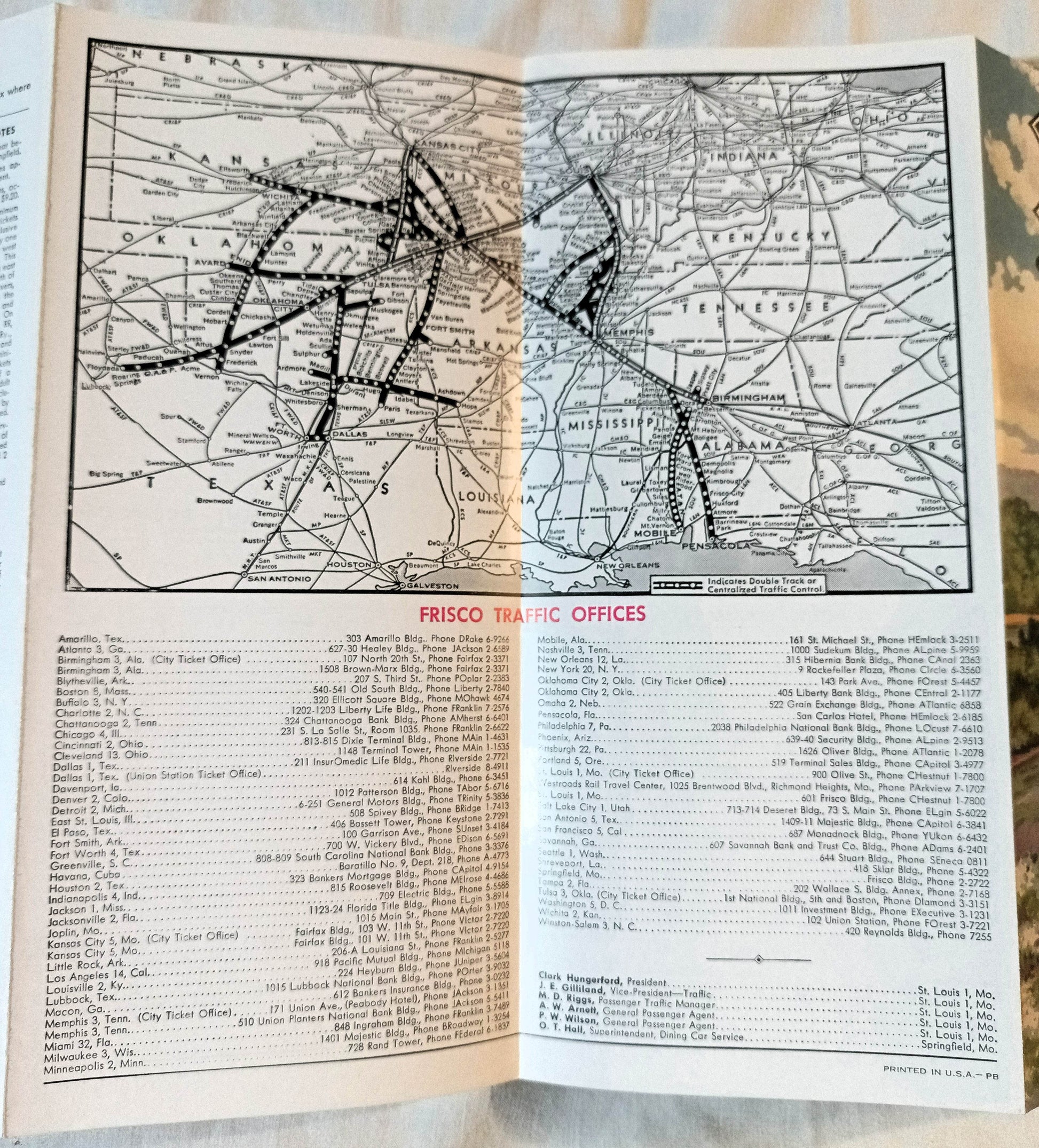 Frisco Lines St Louis San Francisco Railway Condensed Schedules 1957 - TulipStuff