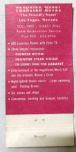 Load image into Gallery viewer, Frontier Hotel Hughes Hotels Las Vegas Nevada Matchbook Cover 1970 - TulipStuff
