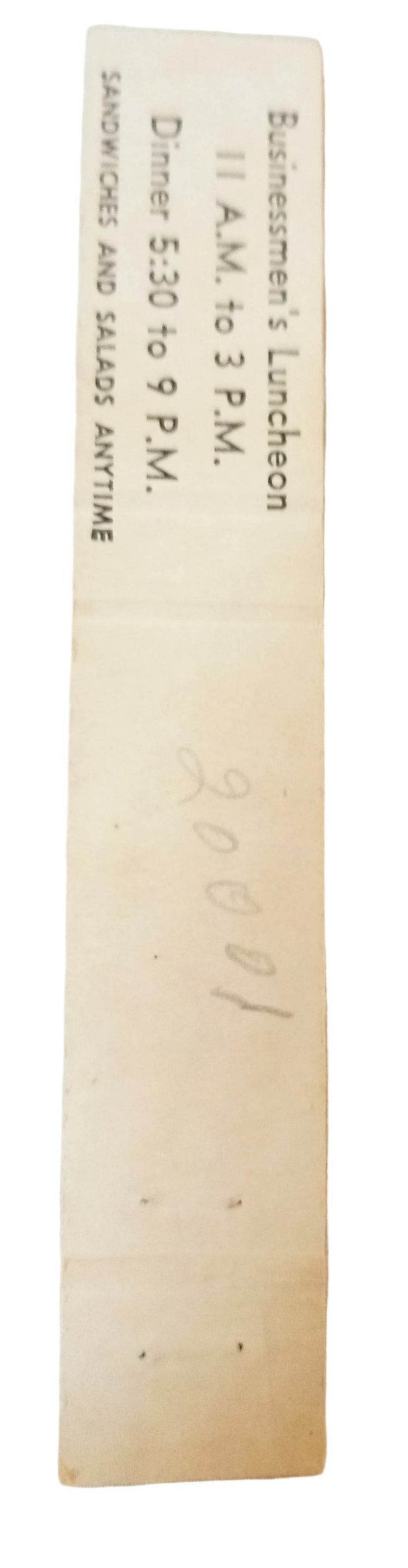 The Frontier Restaurant Washington DC Matchbook Cover 1960's - TulipStuff