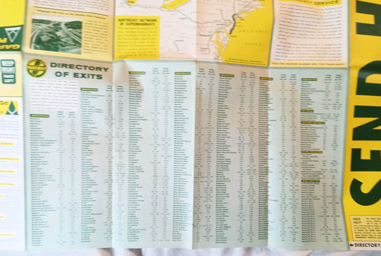 Garden State Parkway New Jersey Highway Map Directory Of Exits 1964 - TulipStuff