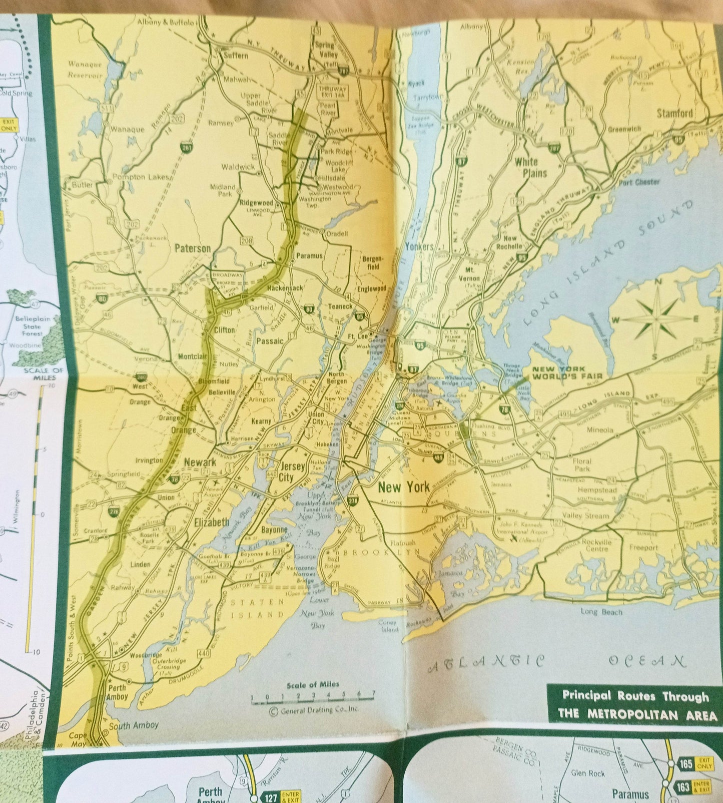 Garden State Parkway New Jersey Highway Map Directory Of Exits 1964 - TulipStuff