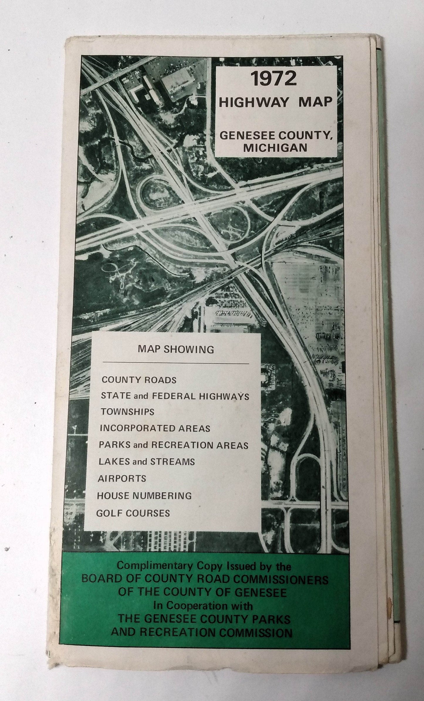 Genessee County Michigan 1972 Highway Map Parks Recreation - TulipStuff