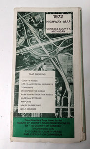 Genessee County Michigan 1972 Highway Map Parks Recreation - TulipStuff