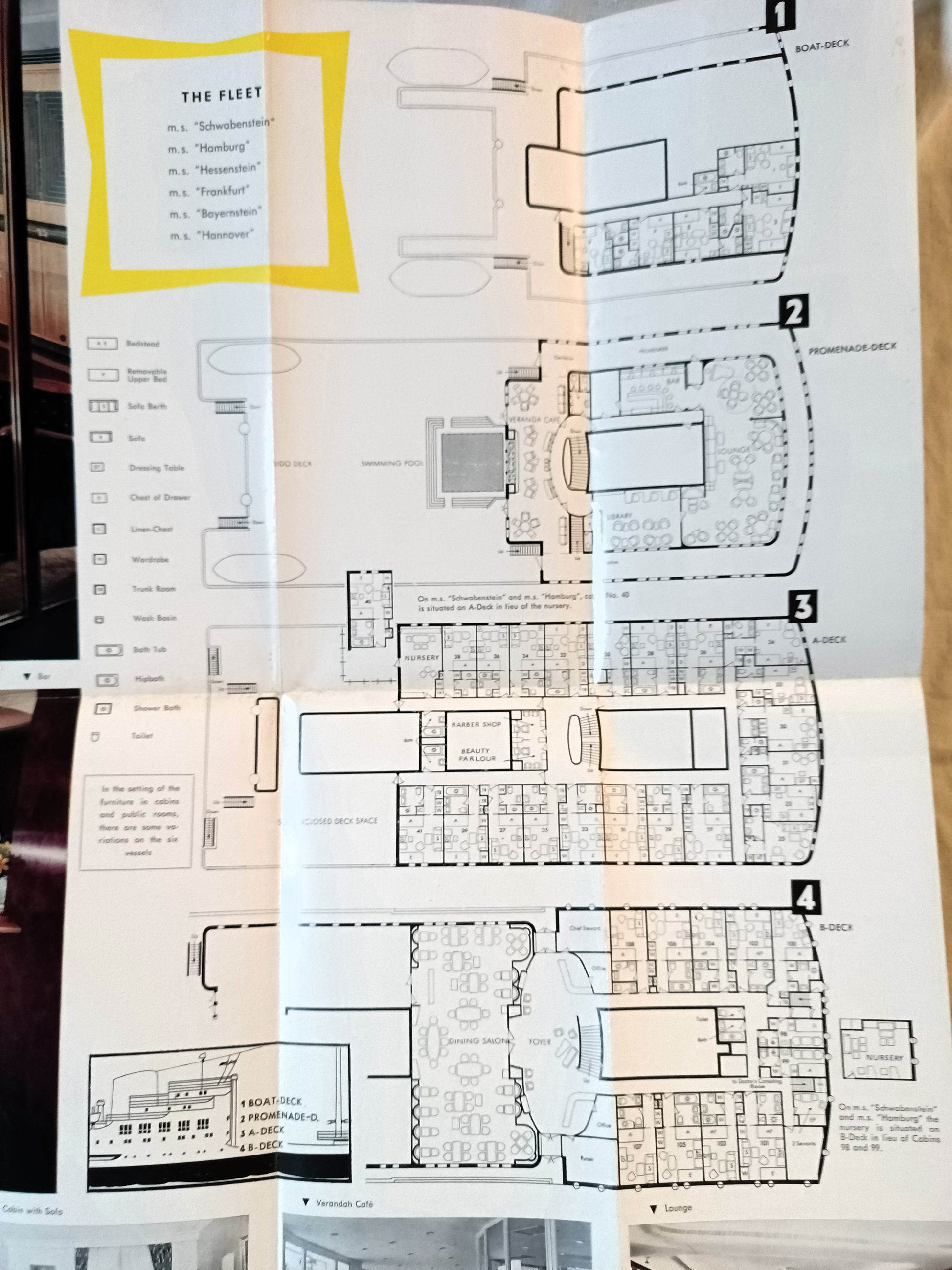 North German Lloyd Hamburg-American Line Far East Cruise Brochure 1960 - TulipStuff