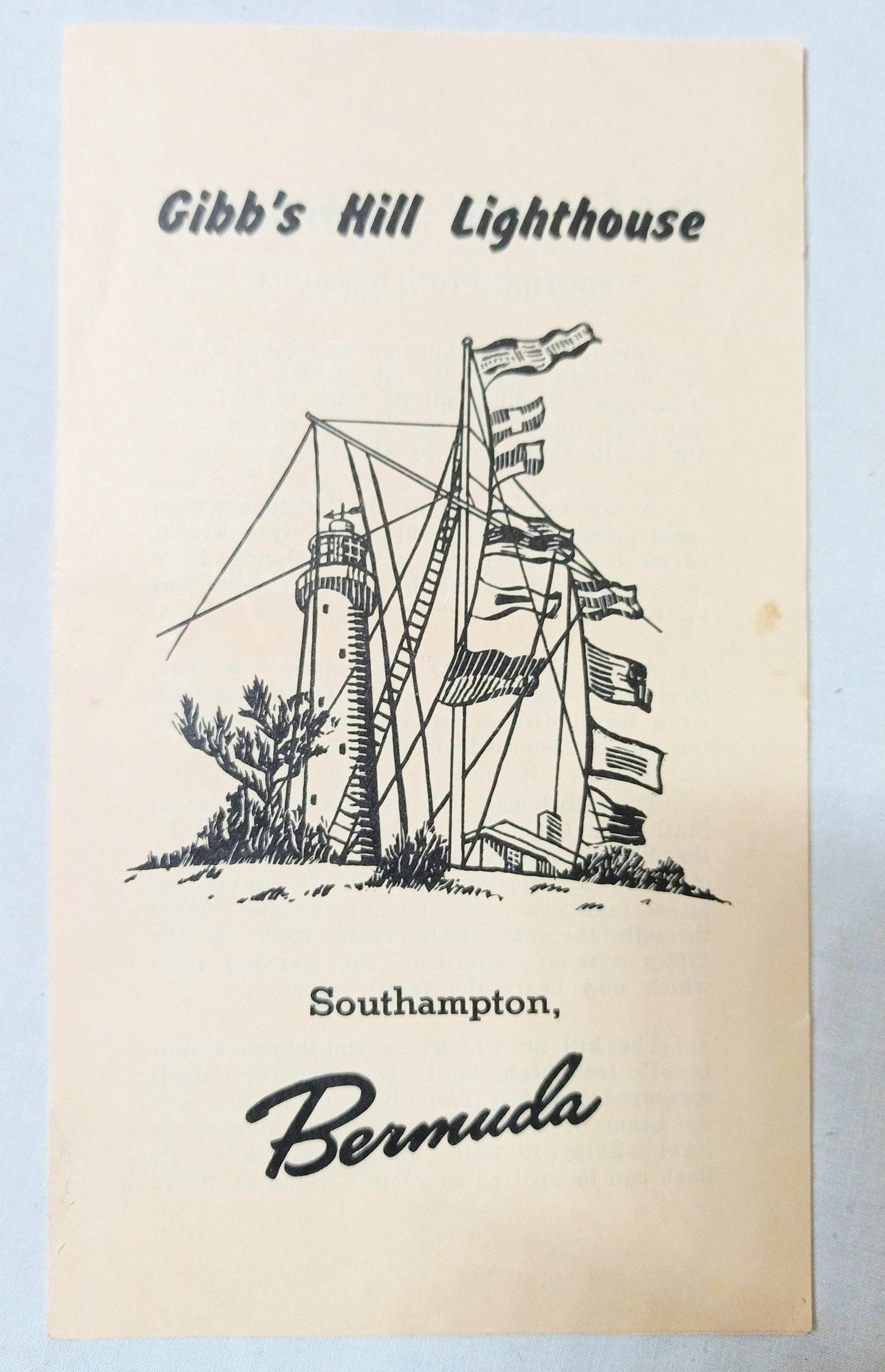 Gibb's Hill Lighthouse Southampton Bermuda Brochure 1960's - TulipStuff